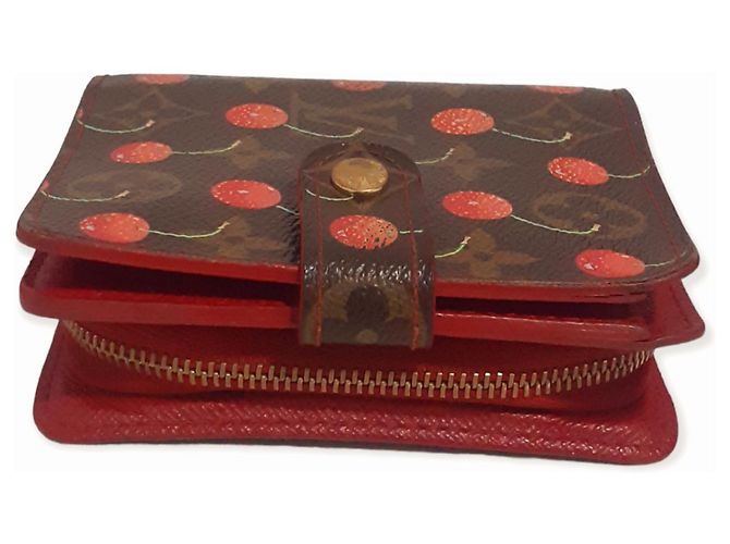 Louis Vuitton Takashi Murakami Monogramm Geldbörse Hellbraun Leder - Ansicht 4