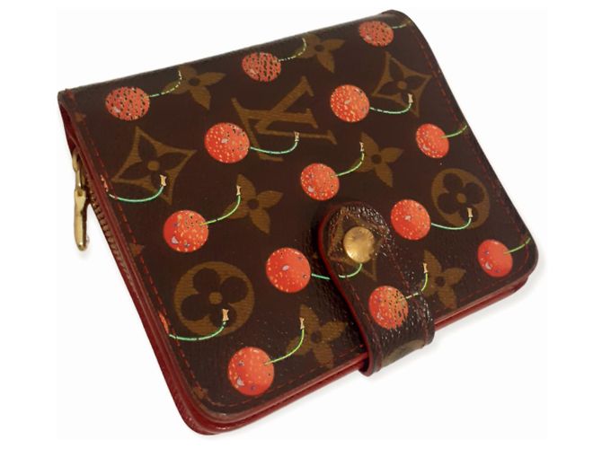 Louis Vuitton Takashi Murakami Monogramm Geldbörse Hellbraun Leder - Ansicht 5