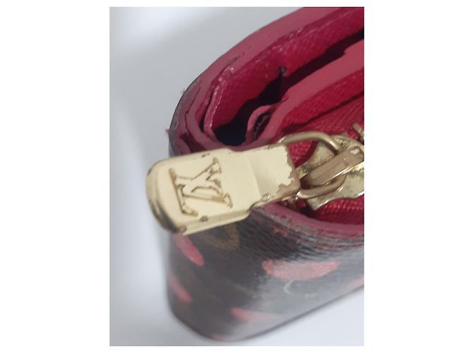 Louis Vuitton Takashi Murakami Monogramm Geldbörse Hellbraun Leder - Ansicht 7