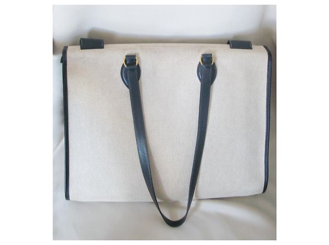 Hermès Canvas Cabag Tote 40 cm Blu Navy - vista 3