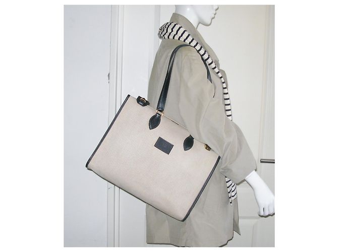 Hermès Canvas Cabag Tote 40 cm Blu Navy - vista 4