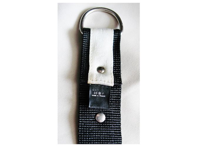 Cintura Chanel in tela bianca e nera con logo CC Bianco - vista 7