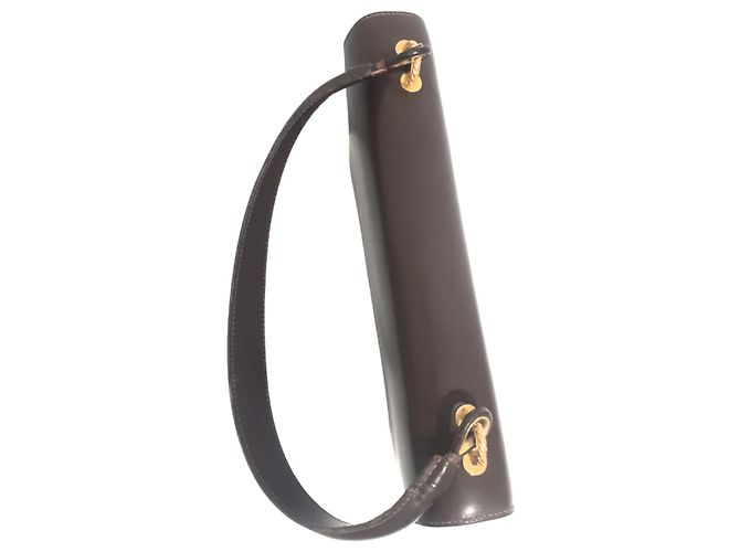 Hermès Boston Tasche Leder Schokolade - Ansicht 2
