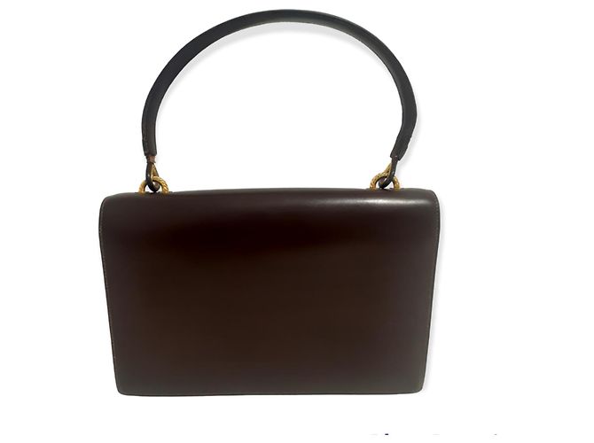 Hermès Boston Tasche Leder Schokolade - Ansicht 5