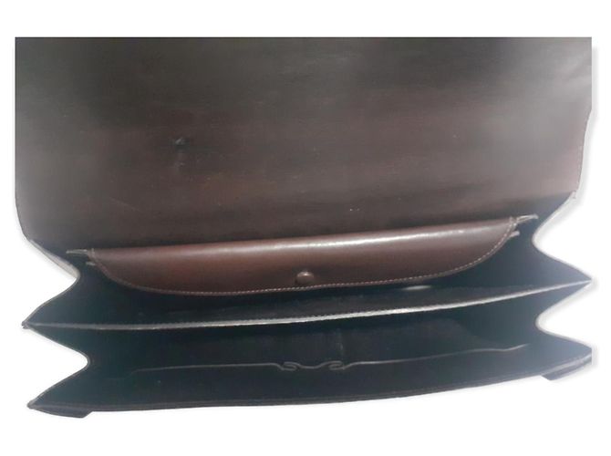 Hermès Boston Tasche Leder Schokolade - Ansicht 6