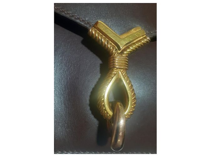 Hermès Boston Tasche Leder Schokolade - Ansicht 9