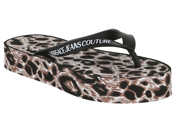Sandali flatform con stampa leopardata di Versace Jeans Couture - vista 2
