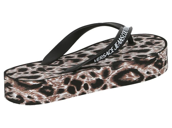 Sandali flatform con stampa leopardata di Versace Jeans Couture - vista 3