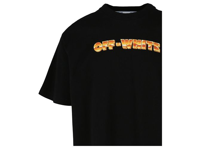 Off White T-Shirt mit Rundhalsausschnitt in gebrochenem Weiß mit Pfeilen - Ansicht 3