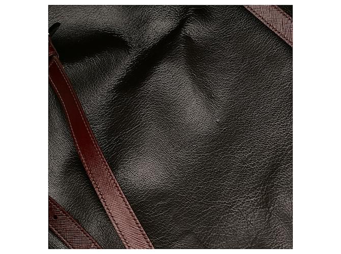 Borsa da Viaggio Prada Saffiano Rosso Prada Marrone - vista 10