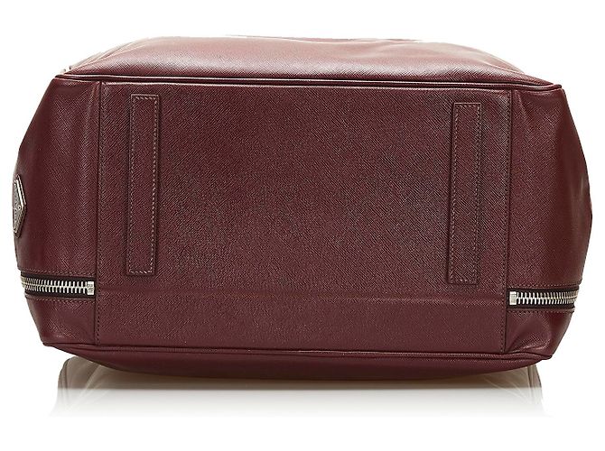 Borsa da Viaggio Prada Saffiano Rosso Prada Marrone - vista 4