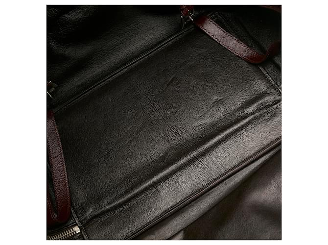 Borsa da Viaggio Prada Saffiano Rosso Prada Marrone - vista 5