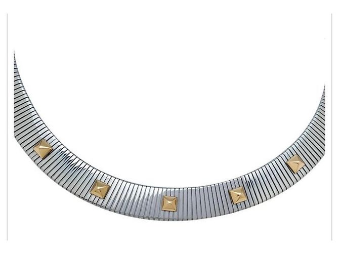 Bulgari Tubogas con borchie oro Grigio - vista 2