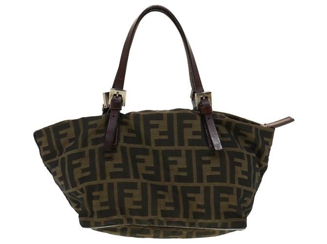 FENDI Zucca Borsa a Mano in Tela Marrone Auth fm1810 - vista 2