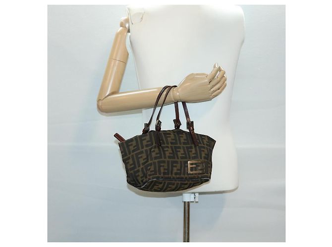 FENDI Zucca Borsa a Mano in Tela Marrone Auth fm1810 - vista 22