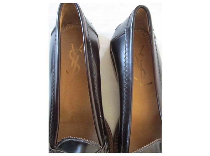 Yves Saint Laurent Mocassino cuore marrone, 37IT. Marrone scuro - vista 3