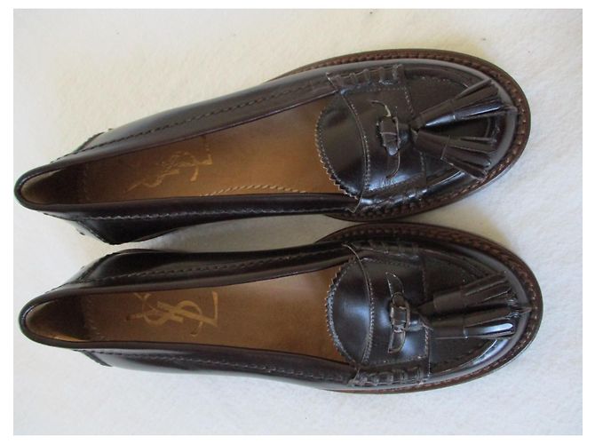 Yves Saint Laurent Mocassino cuore marrone, 37IT. Marrone scuro - vista 4