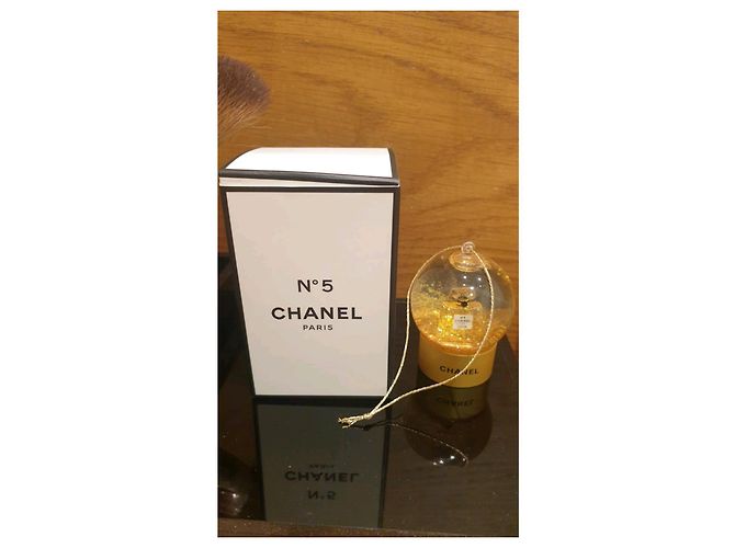 Bola de Natal Chanel Amarela de Cerâmica Amarelo - vista 3