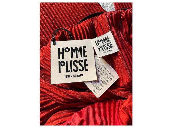 Issey Miyake Pantalone rosso con pieghe - vista 3