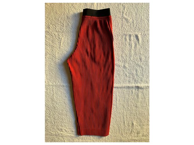 Issey Miyake Pantalone rosso con pieghe - vista 5