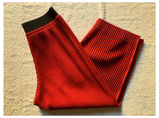 Issey Miyake Pantalone rosso con pieghe - vista 7
