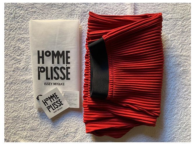 Issey Miyake Pantalone rosso con pieghe - vista 8