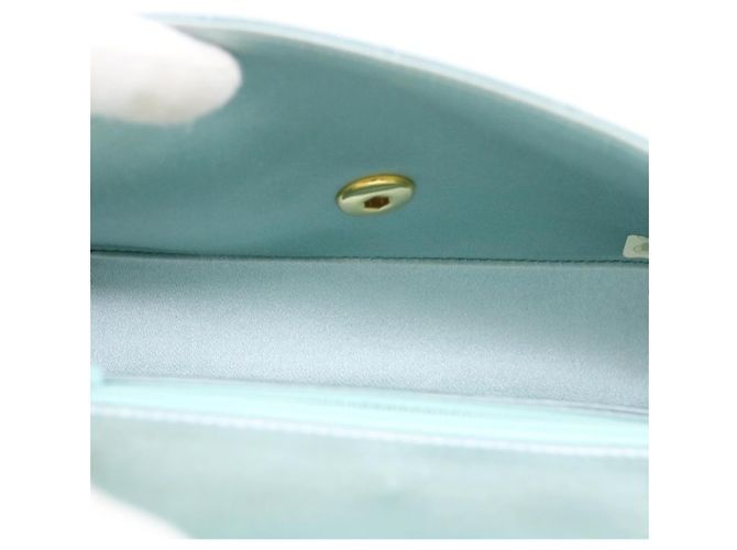 CHANEL Borsa a tracolla Diana Matelasse Satin Light Blue CC Auth 33325alla Blu chiaro - vista 10