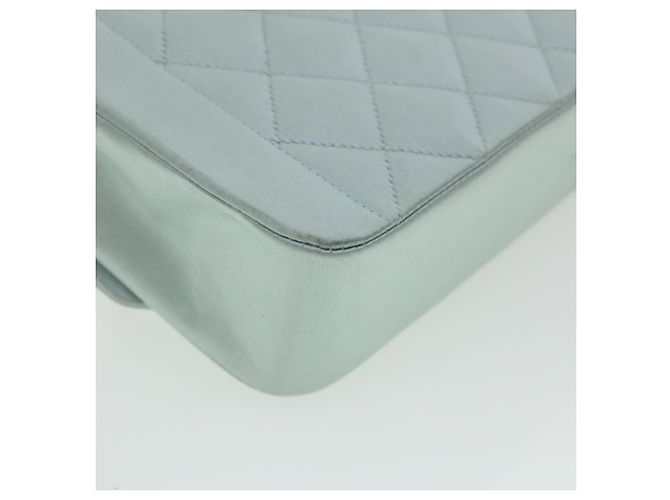 CHANEL Borsa a tracolla Diana Matelasse Satin Light Blue CC Auth 33325alla Blu chiaro - vista 17