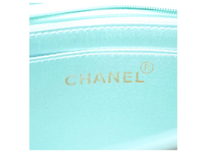 CHANEL Borsa a tracolla Diana Matelasse Satin Light Blue CC Auth 33325alla Blu chiaro - vista 20