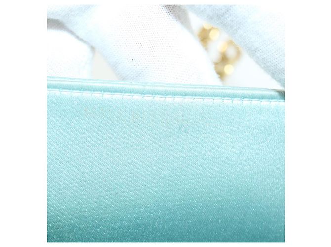 CHANEL Borsa a tracolla Diana Matelasse Satin Light Blue CC Auth 33325alla Blu chiaro - vista 21