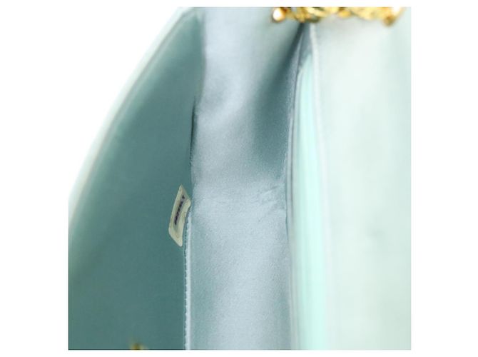 CHANEL Borsa a tracolla Diana Matelasse Satin Light Blue CC Auth 33325alla Blu chiaro - vista 22
