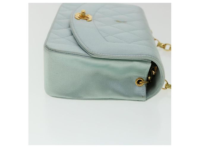 CHANEL Borsa a tracolla Diana Matelasse Satin Light Blue CC Auth 33325alla Blu chiaro - vista 5
