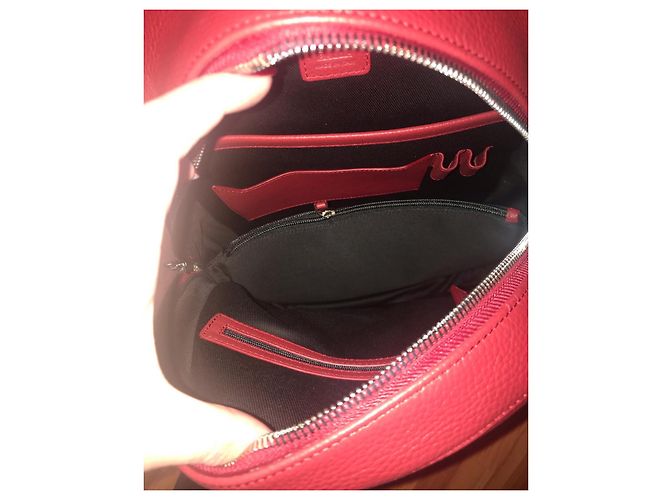 Mochila Montblanc de couro vermelha Vermelho - vista 4