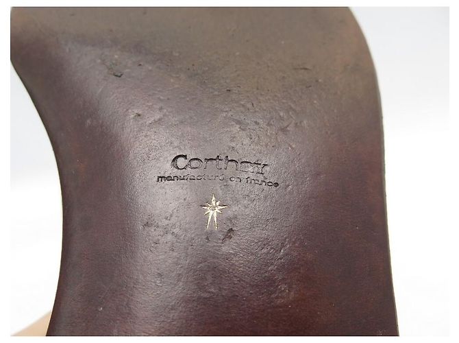CHAUSSURES CORTHAY ARCA JOUVET 8.5 42.5 BOUCLES CUIR MARRON LEATHER SHOES - vue 4