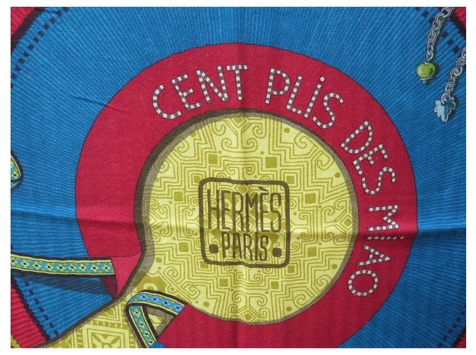 Aline Hermès HERMES CENT PLIS SHAWL SCIARPA DEL MIAO HONORE 140 SCIARPA CM IN CASHMERE Bordò - vista 3