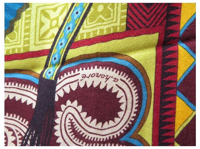 Aline Hermès HERMES CENT PLIS SHAWL SCIARPA DEL MIAO HONORE 140 SCIARPA CM IN CASHMERE Bordò - vista 5