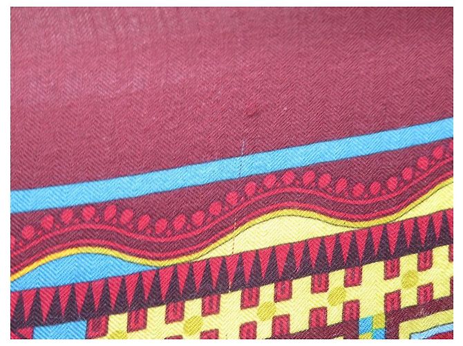 Aline Hermès HERMES CENT PLIS SHAWL SCIARPA DEL MIAO HONORE 140 SCIARPA CM IN CASHMERE Bordò - vista 6