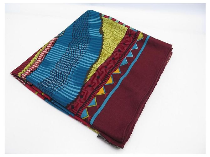 Aline Hermès HERMES CENT PLIS SHAWL SCIARPA DEL MIAO HONORE 140 SCIARPA CM IN CASHMERE Bordò - vista 8