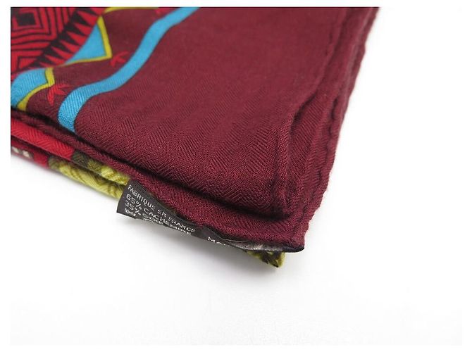 Aline Hermès HERMES CENT PLIS SHAWL SCIARPA DEL MIAO HONORE 140 SCIARPA CM IN CASHMERE Bordò - vista 9