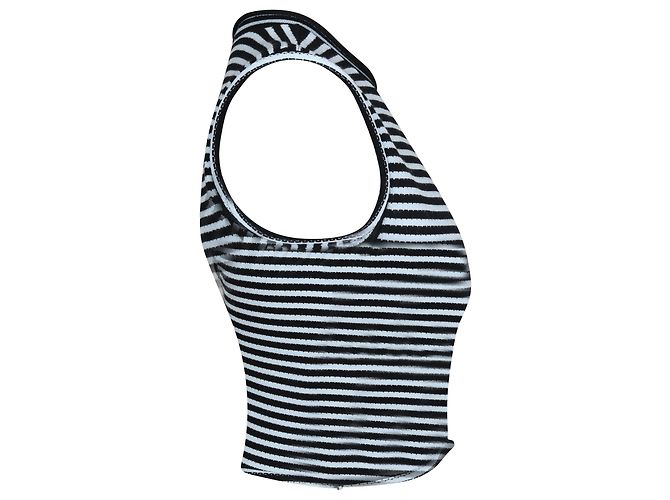 A.L.C BEIM.l.C. Dan Striped Crop Top aus blauer Viskose - vue 2