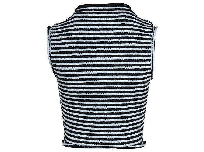 A.L.C BEIM.l.C. Dan Striped Crop Top aus blauer Viskose - vue 3