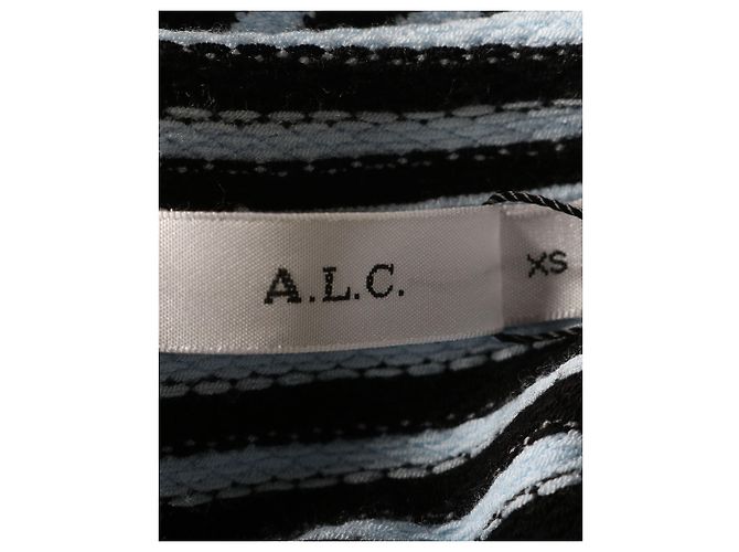 A.L.C BEIM.l.C. Dan Striped Crop Top aus blauer Viskose - vue 4