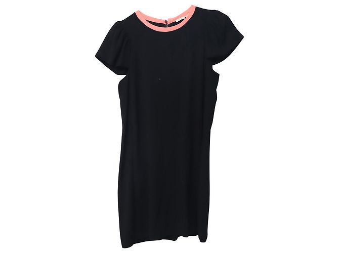 VESTIDO MAJE CON CUELLO EN CONTRASTE DE ACETATO NEGRO - vista 4