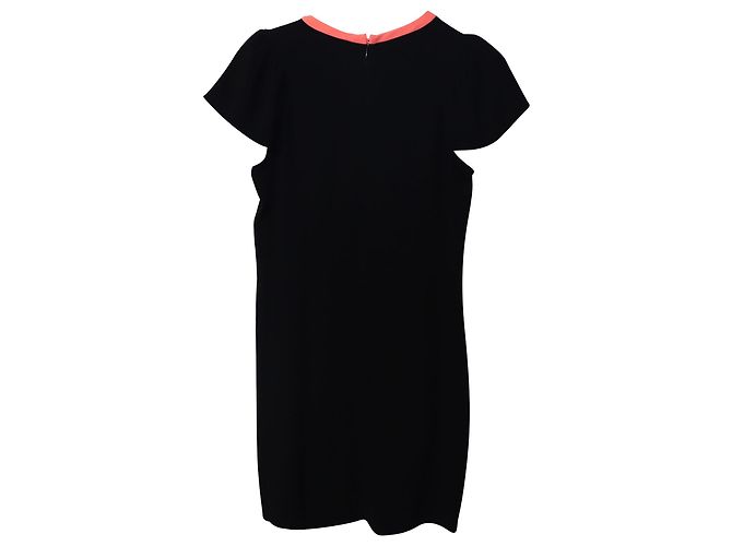 VESTIDO MAJE CON CUELLO EN CONTRASTE DE ACETATO NEGRO - vista 5