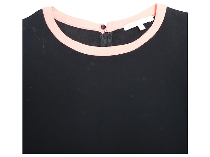 VESTIDO MAJE CON CUELLO EN CONTRASTE DE ACETATO NEGRO - vista 6