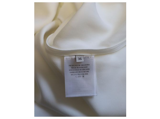 Stella Mc Cartney Stella McCartney Schößchen-Bluse mit Stehkragen in weißer Kunstseide - Ansicht 9