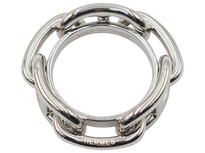 Hermès Hermes Regate Schal 90 Ring aus silberfarbenem, palladiertem Messing - Ansicht 3