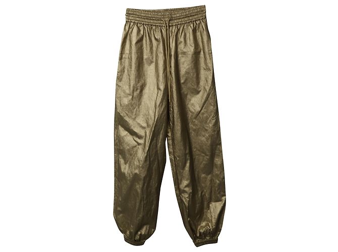 Zimmermann Rhythmic Drawstring Pants en Viscose Doré - vue 5