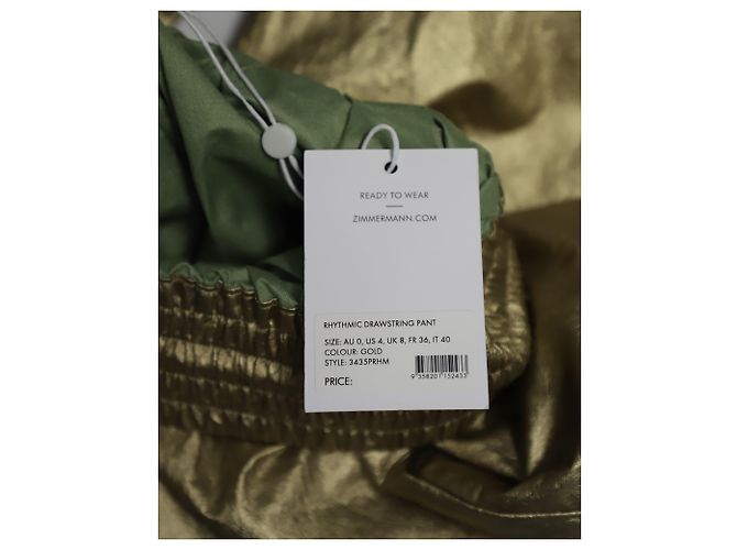 Zimmermann Rhythmic Drawstring Pants en Viscose Doré - vue 7