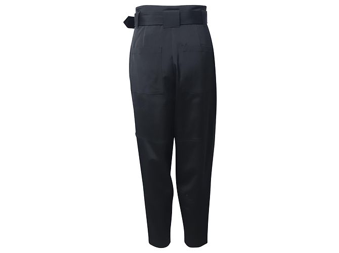 A.L.C Pantalones con cinturón ALC de acetato negro - vista 2
